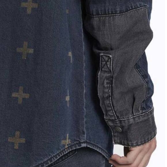 Ksubi Snakebite Long Sleeve Shadow Re-Dye Denim Shirt Size XL New Without Tags - Picture 3 of 10